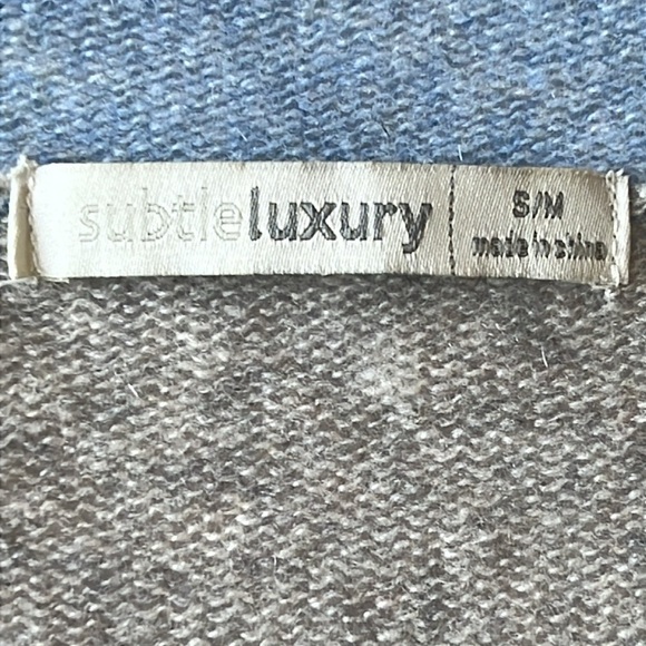 Subtle Luxury 100%Cashmere cocoon Cardigan open front shawl collar blue S/M - Picture 4 of 13